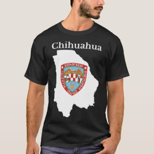 T-shirt Carte du drapeau de l'État du Chihuahua, Mexique