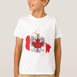 T-shirt Carte du drapeau de Pologne Canada