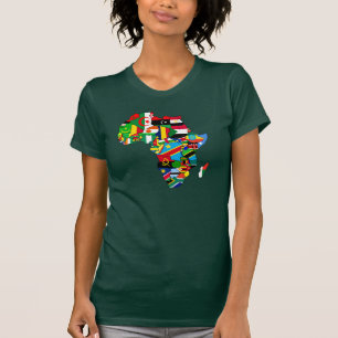 T-shirt Carte du drapeau des femmes de maman Afrique de