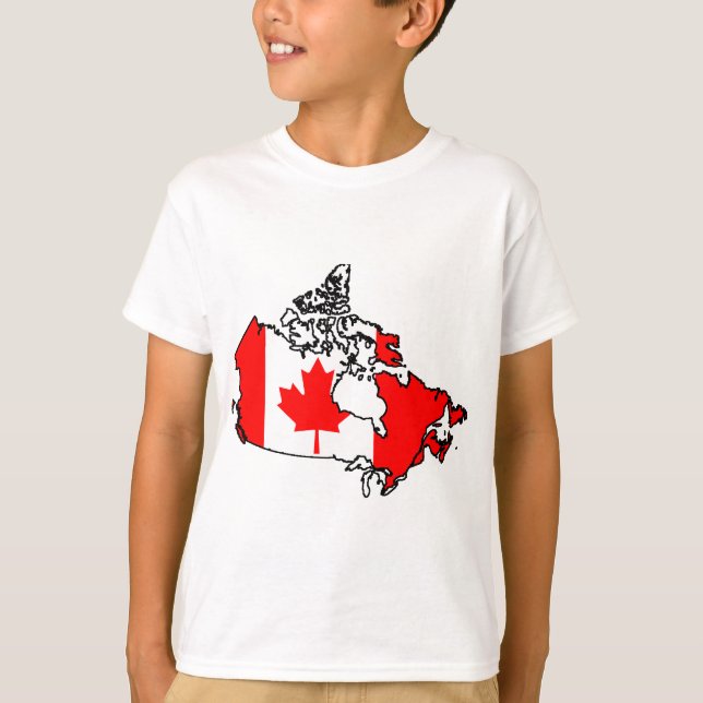 T-shirt carte du drapeau du canada (Devant)