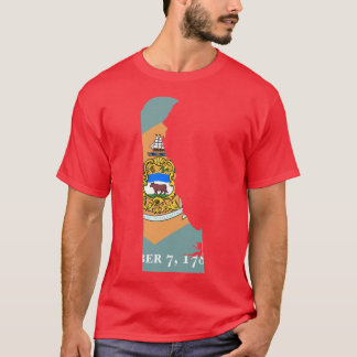 T-shirt Carte du drapeau du Delaware