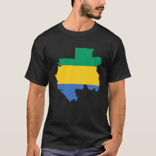 T-shirt Carte du drapeau du Gabon