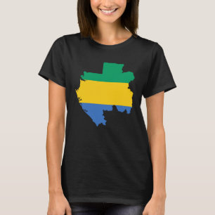 T-shirt Carte du drapeau du Gabon