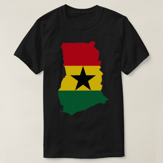 T-shirt Carte du drapeau du Ghana (Design devant)