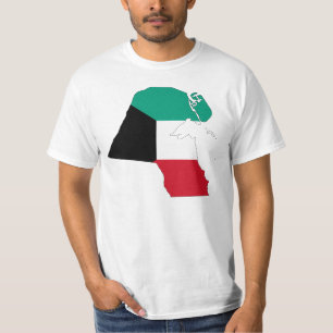T-shirt Carte du drapeau du Koweït