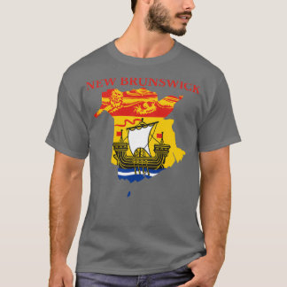 T-shirt Carte du drapeau du Nouveau-Brunswick NB Canada 