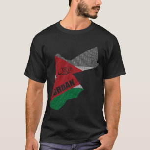 T-shirt Carte du Drapeau du Royaume hachémite de Jordanie 