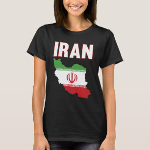 T-shirt Carte du drapeau iranien Fierté iranienne