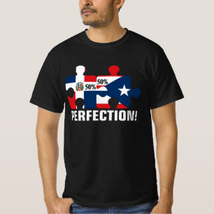 T-shirt Carte du drapeau semi-dominicain de Porto Rico com