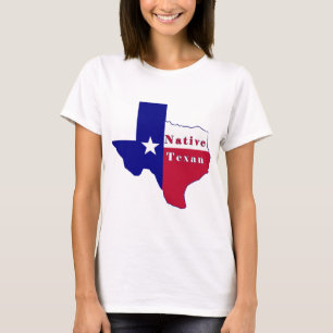 T-shirt Carte du drapeau texan natif
