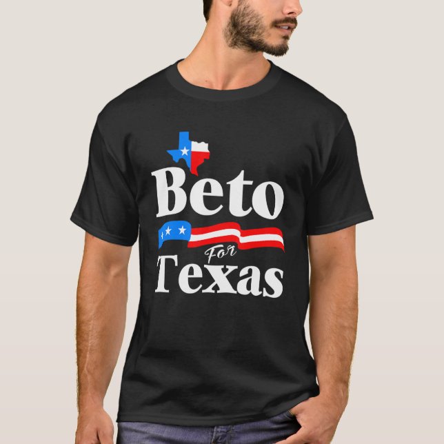 T-shirt Carte du gouverneur Beto for Texas (Devant)