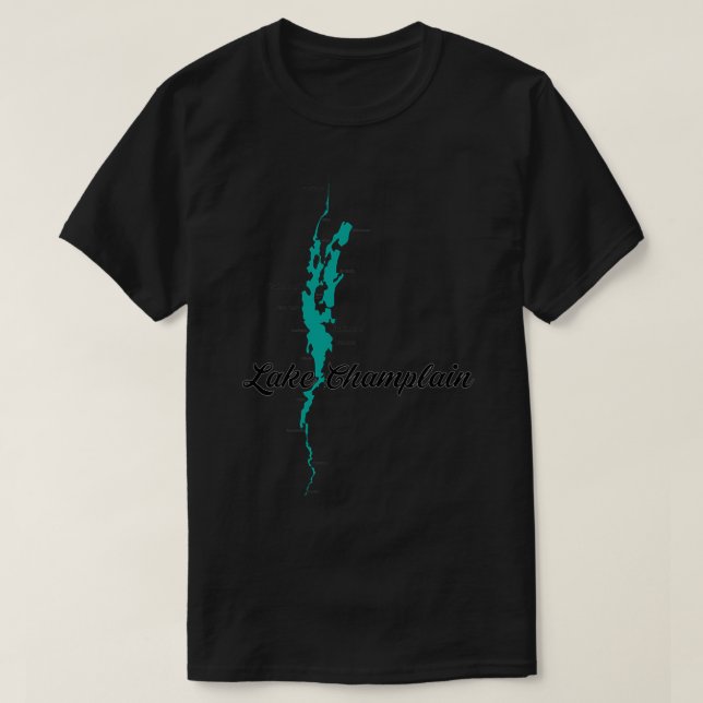 T-shirt Carte du lac Champlain (Design devant)