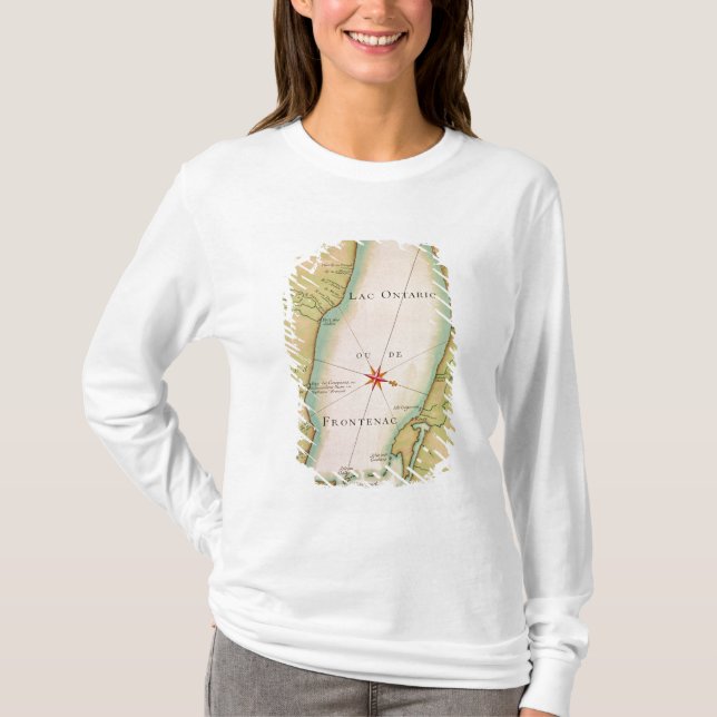 T-shirt Carte du lac Ontario (Devant)