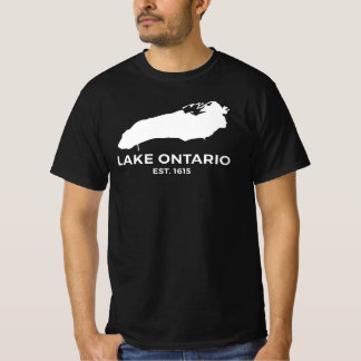 T-shirt Carte du lac Ontario Grands Lacs Minimaliste Canad