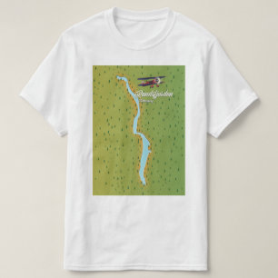 T-shirt carte du lac Randsfjorden Norvège