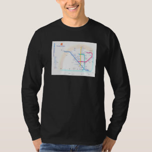 T-shirt Carte du métro de Lisbonne Portugal T