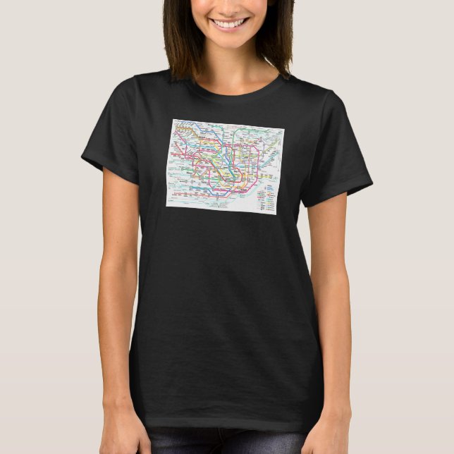 T-shirt Carte du métro de Tokyo Japon (Devant)