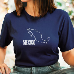 T-shirt Carte du Mexique avec contour de la frontière mexi