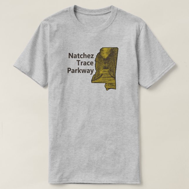 T-shirt Carte du Mississippi Natchez Trace Parkway (Design devant)
