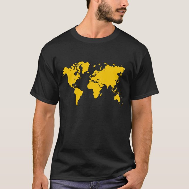 T-shirt Carte du monde - Ambre (Devant)