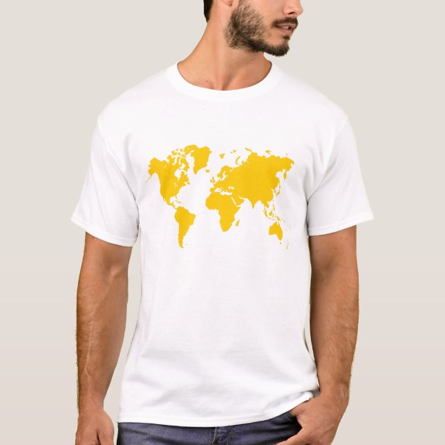 T-shirt Carte du monde - Ambre (Devant)