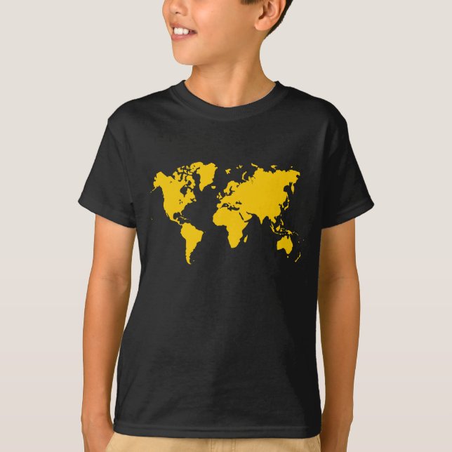 T-shirt Carte du monde - Ambre (Devant)
