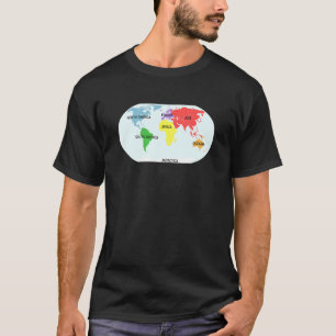 T-shirt Carte du monde avec les 7 continents Enseignants e