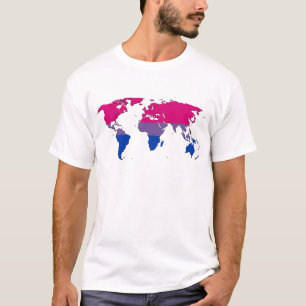 T-shirt Carte du monde de la fierté de la bisexualité T-Sh