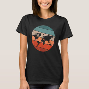 T-shirt Carte du monde du pays Traveller Globe Retro Carte