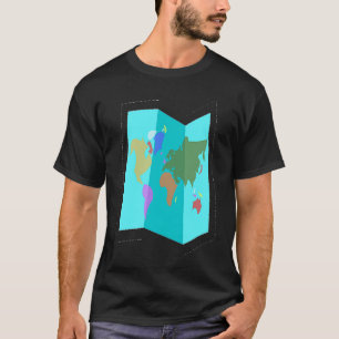 T-shirt Carte du monde pour les voyageurs et les passionné
