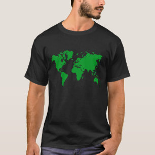 T-shirt Carte du monde - vert d'herbe