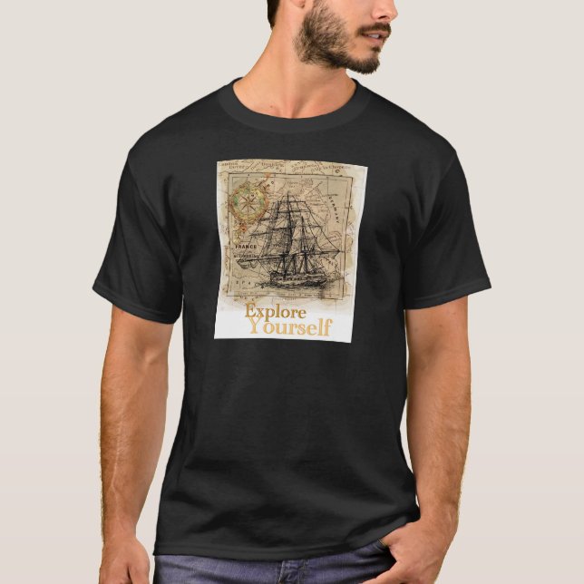 T-shirt Carte du monde vintage (Devant)