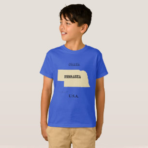 T-shirt - Carte du Nebraska avec ville