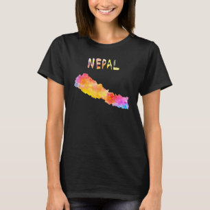 T-shirt Carte du Népal  Carte colorée népalaise  Illustrat