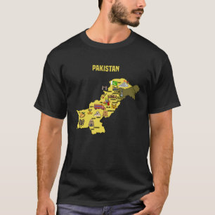 T-shirt carte du Pakistan symboles pakistanais culture et