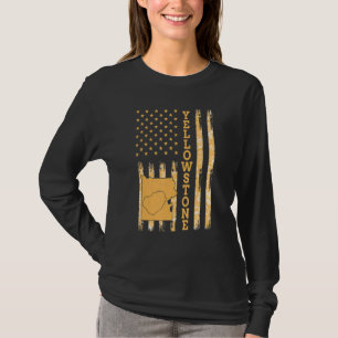 T-shirt Carte du parc national de Yellowstone Amérique Éta