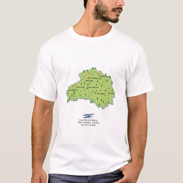 T-shirt Carte du parc national du Caire (Devant)