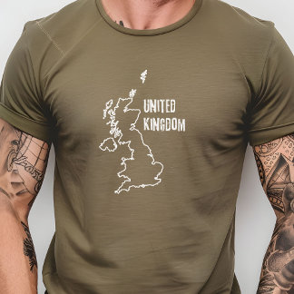 T-shirt Carte du pays du Royaume-Uni Frontière frontière d