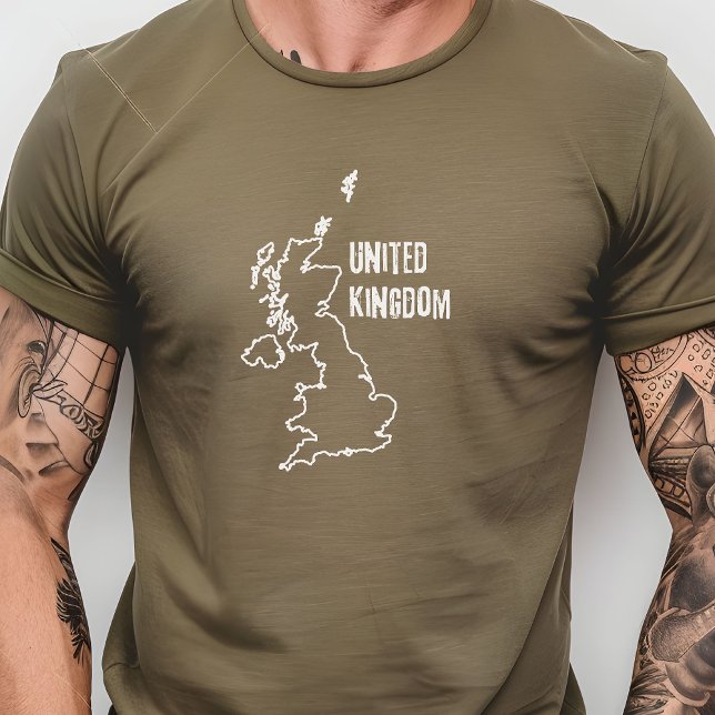 T-shirt Carte du pays du Royaume-Uni Frontière frontière d (Créateur téléchargé)