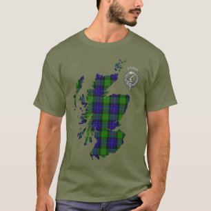 T-shirt Carte du tartan et blason (vieux norrois) du clan