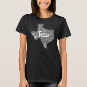 T-shirt Carte du Texas Floral Cactus Joli Texas State Outf