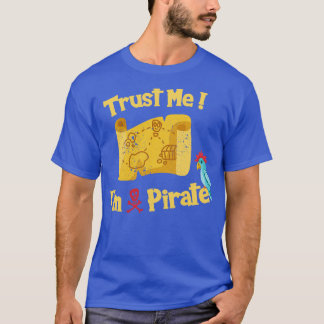 T-shirt Carte du trésor de pirates avec perroquet