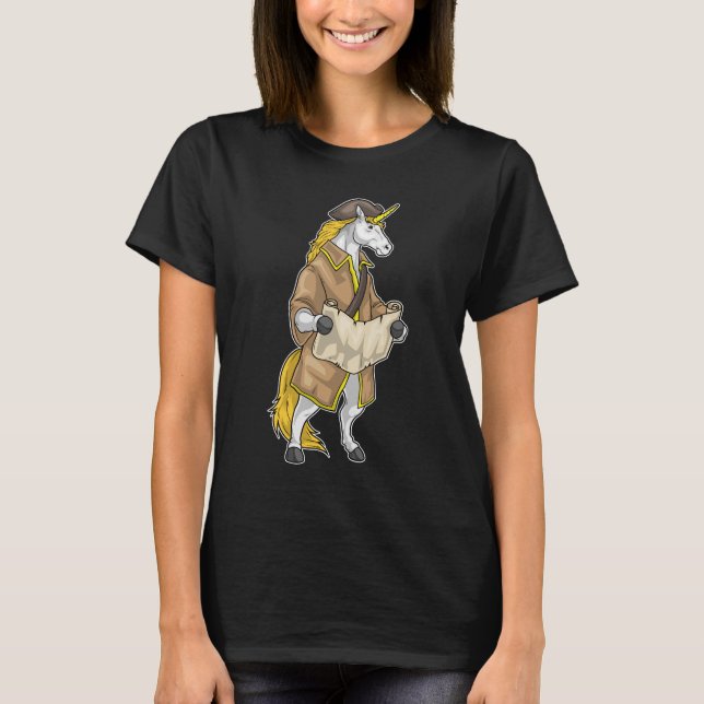 T-shirt Carte du trésor du pirate Unicorn (Devant)
