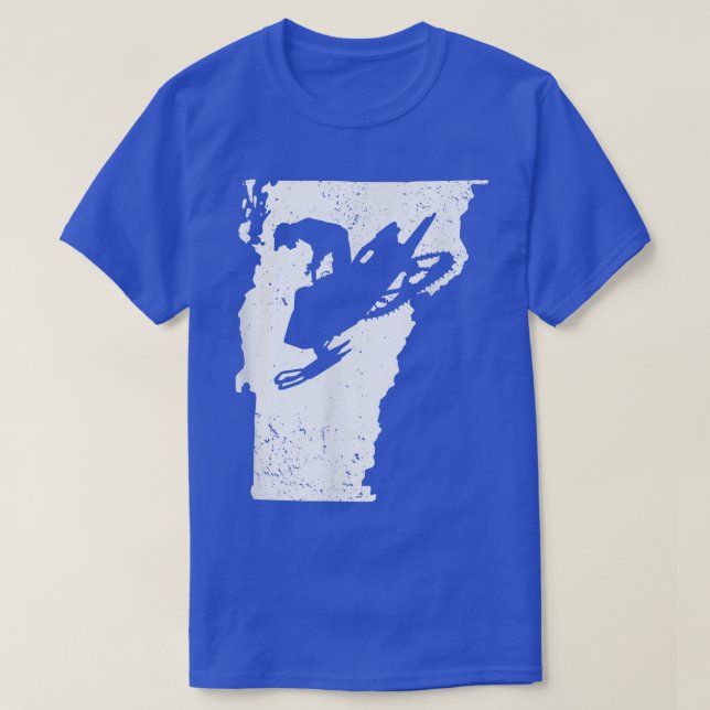 T-shirt Carte du Vermont Motoneige équitation Hiver Sports (Design devant)