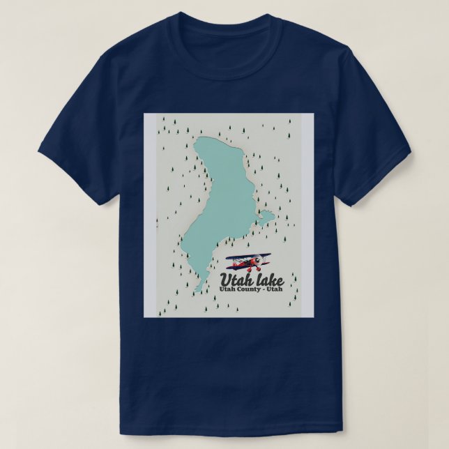 T-shirt Carte du voyage du lac Utah (Design devant)