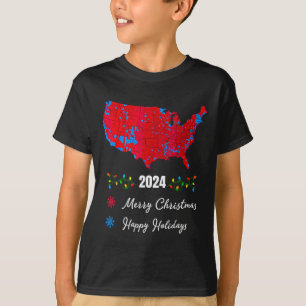 T-shirt Carte électorale 2024 Joyeux Noël Trump Nouveau Pr