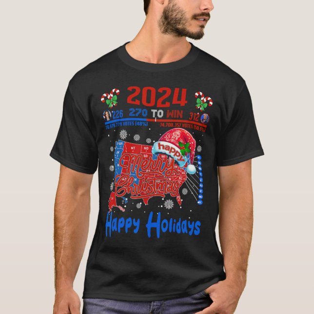 T-shirt Carte électorale de 2024 Joyeux glissement de terr (Devant)