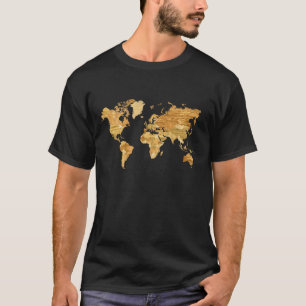 T-shirt Carte en bois du monde