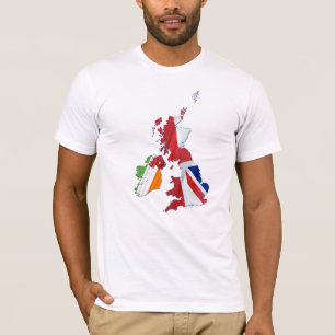 T-SHIRT CARTE ET DRAPEAUX DES ÎLES BRITANNIQUES