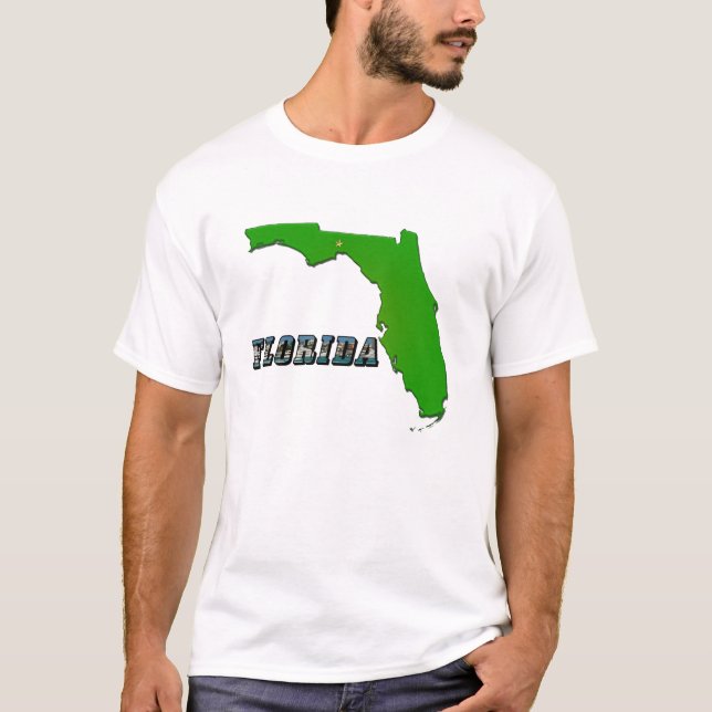T-shirt Carte et texte de l'État de Floride (Devant)